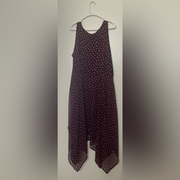 Elle dress size XXL maroon with white polka dots in good condition - Picture 3 of 3